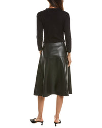 T Tahari 3/4 Sleeve Split Collar Dress