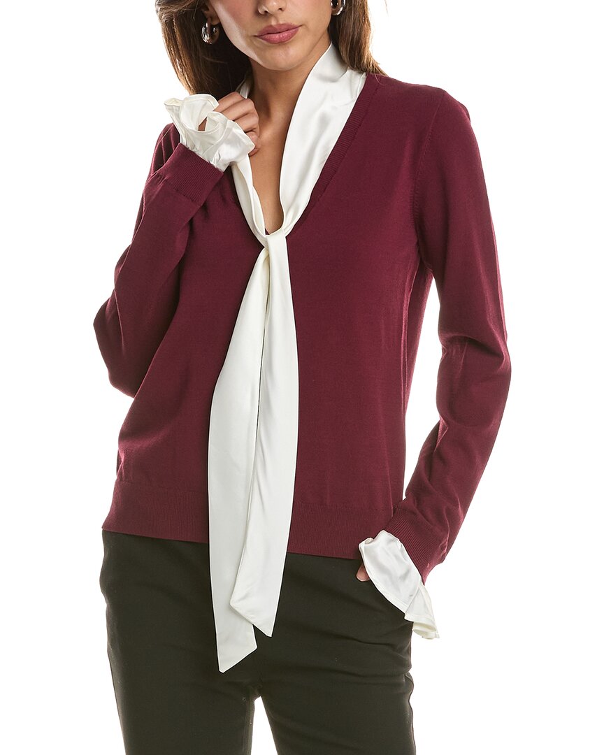T Tahari Tie Front Scarf Pullover
