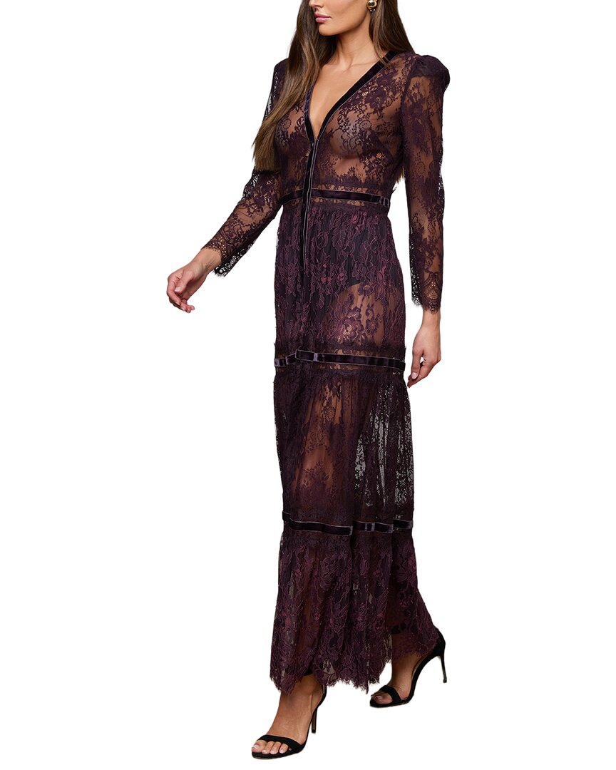 L’Agence Poe Mix Lace Maxi Dress