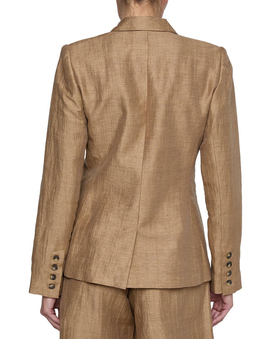 L’Agence Colin Double Breasted Linen-Blend Blazer