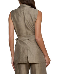 L’Agence Harper Blazer Linen-Blend Vest
