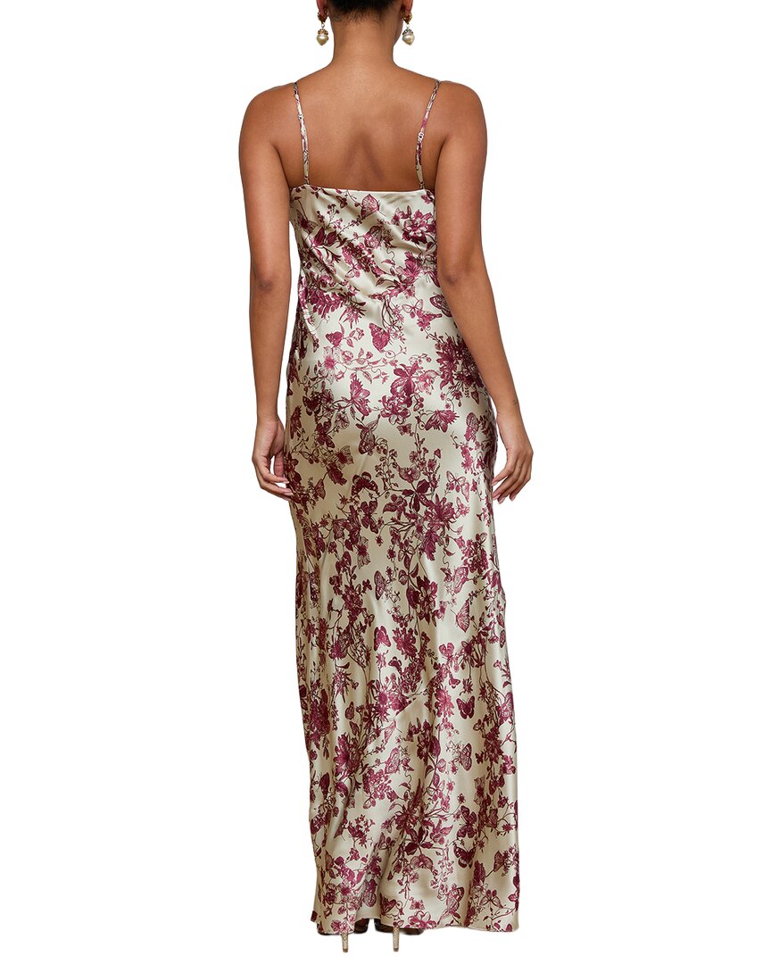 L’Agence Serita Maxi V Neck Silk Bias Dress