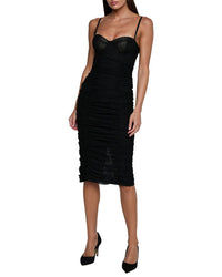 L’Agence Senna Lace Bustier Midi Dress