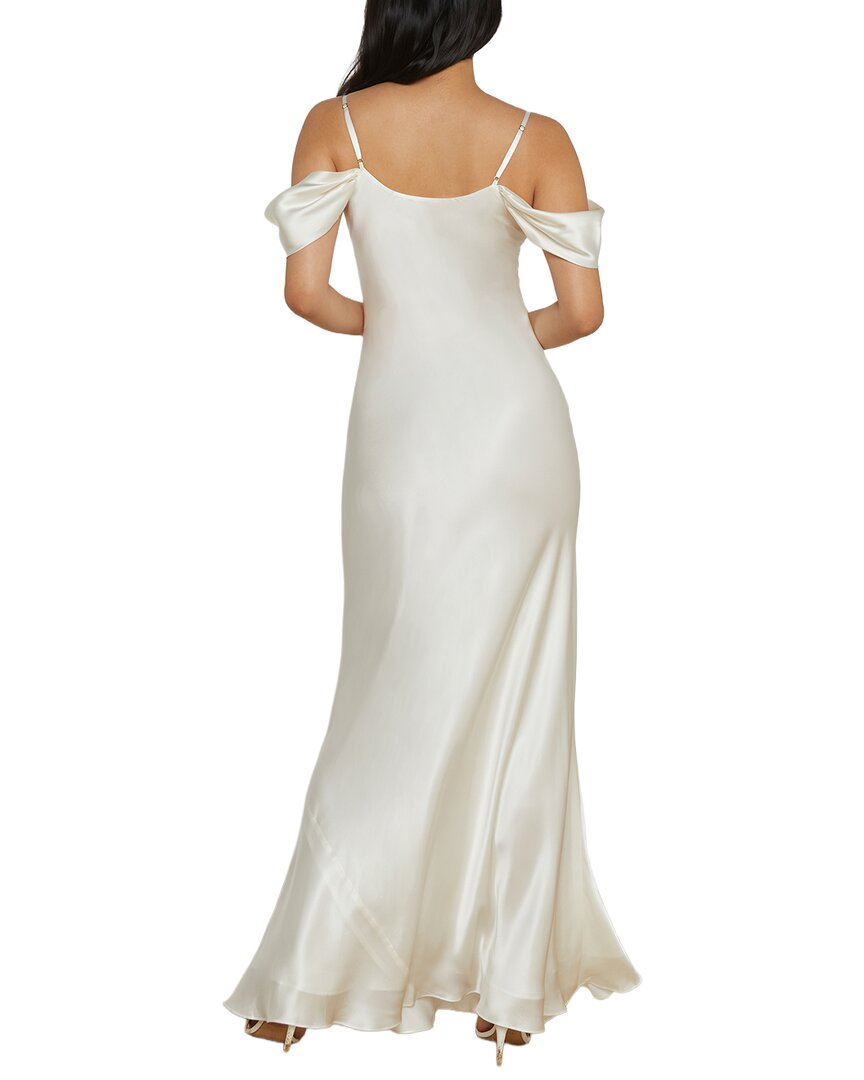 L’Agence Kenna Cowl Cold-Shoulder Silk Dress