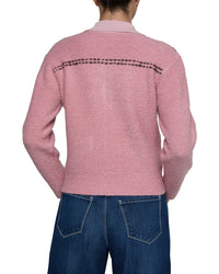 L’Agence Poetry Stitch Detail Crop Wool-Blend Cardigan
