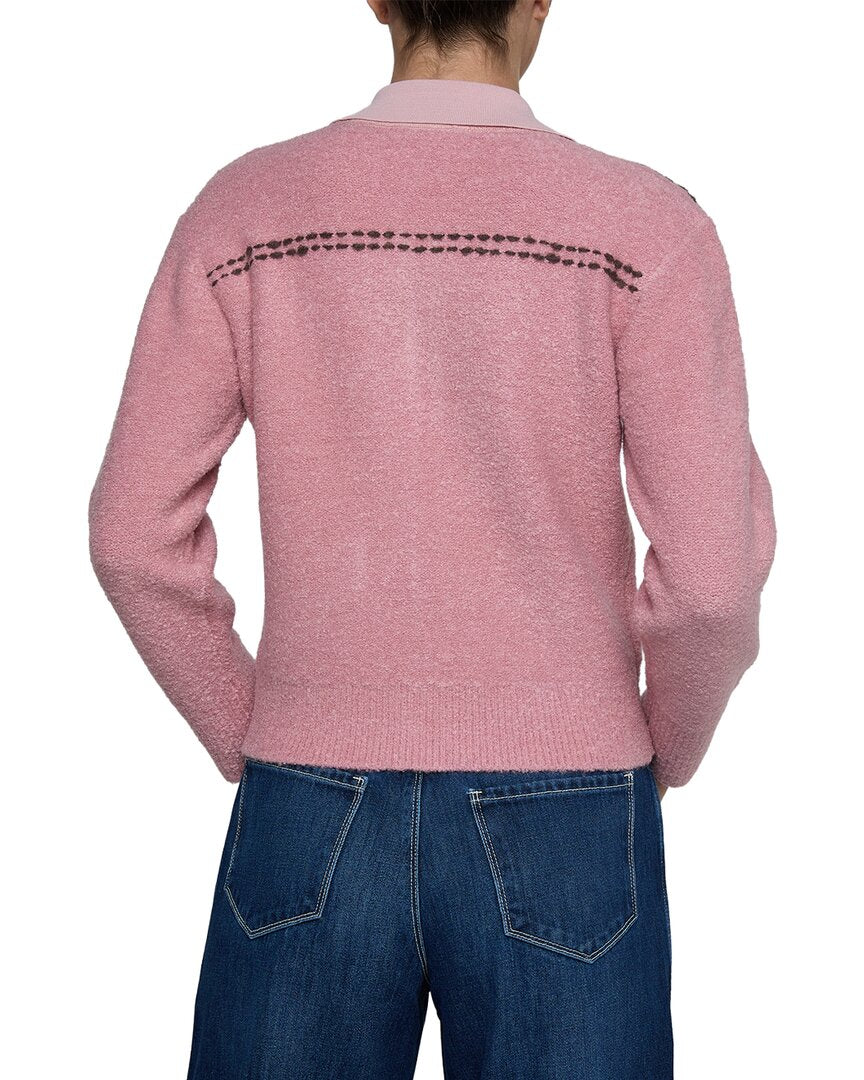 L’Agence Poetry Stitch Detail Crop Wool-Blend Cardigan