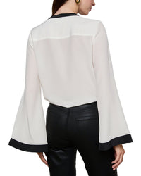 L’Agence Charlize Bell Sleeve Silk Blouse