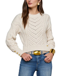 L’Agence Storm Boxy Crop Cable Pullover