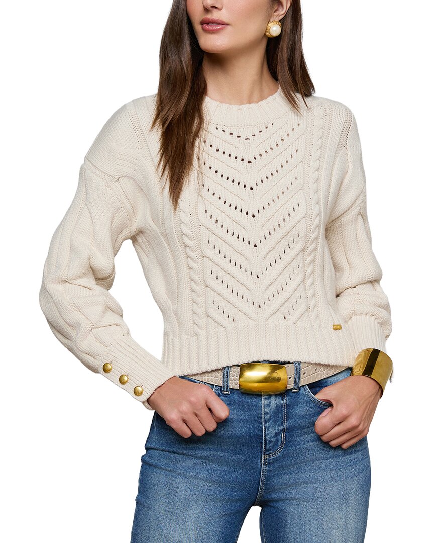 L’Agence Storm Boxy Crop Cable Pullover