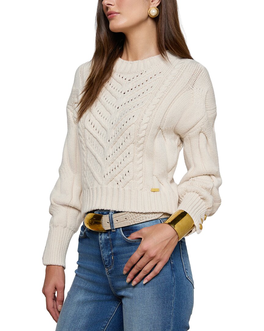 L’Agence Storm Boxy Crop Cable Pullover