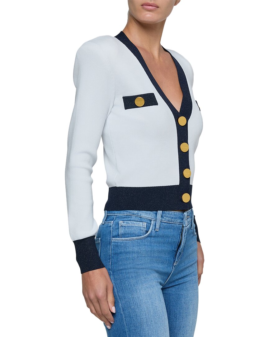 L’Agence Taya Cropped V-Neck Cardigan