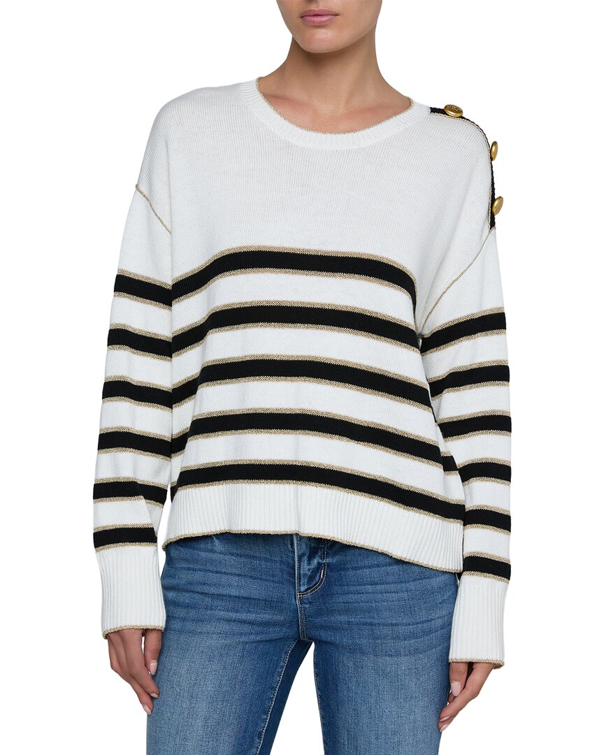 L’Agence Bishop Striped Crew Wool-Blend Sweater