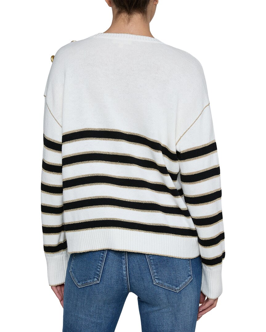 L’Agence Bishop Striped Crew Wool-Blend Sweater