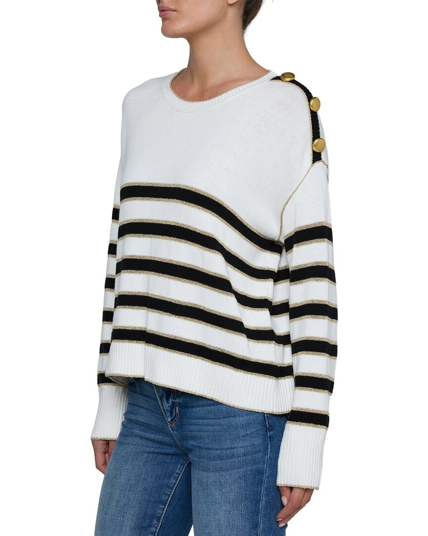 L’Agence Bishop Striped Crew Wool-Blend Sweater