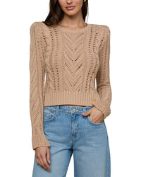 L’Agence Mio Cable Crop Silk-Blend Pullover
