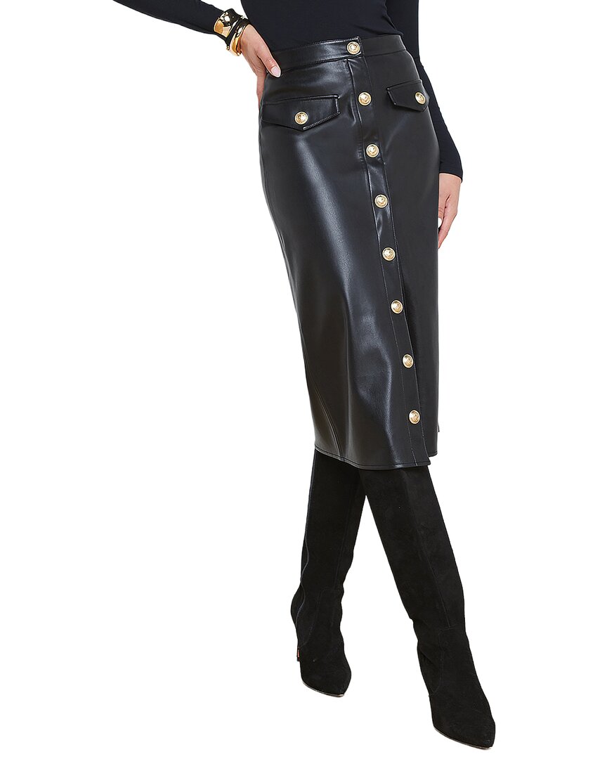 L’Agence Milann Midi Snap Front Skirt