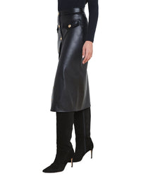 L’Agence Milann Midi Snap Front Skirt