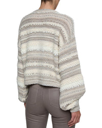 L’Agence Harriet Blouson Sleeve Wool-Blend Cardigan