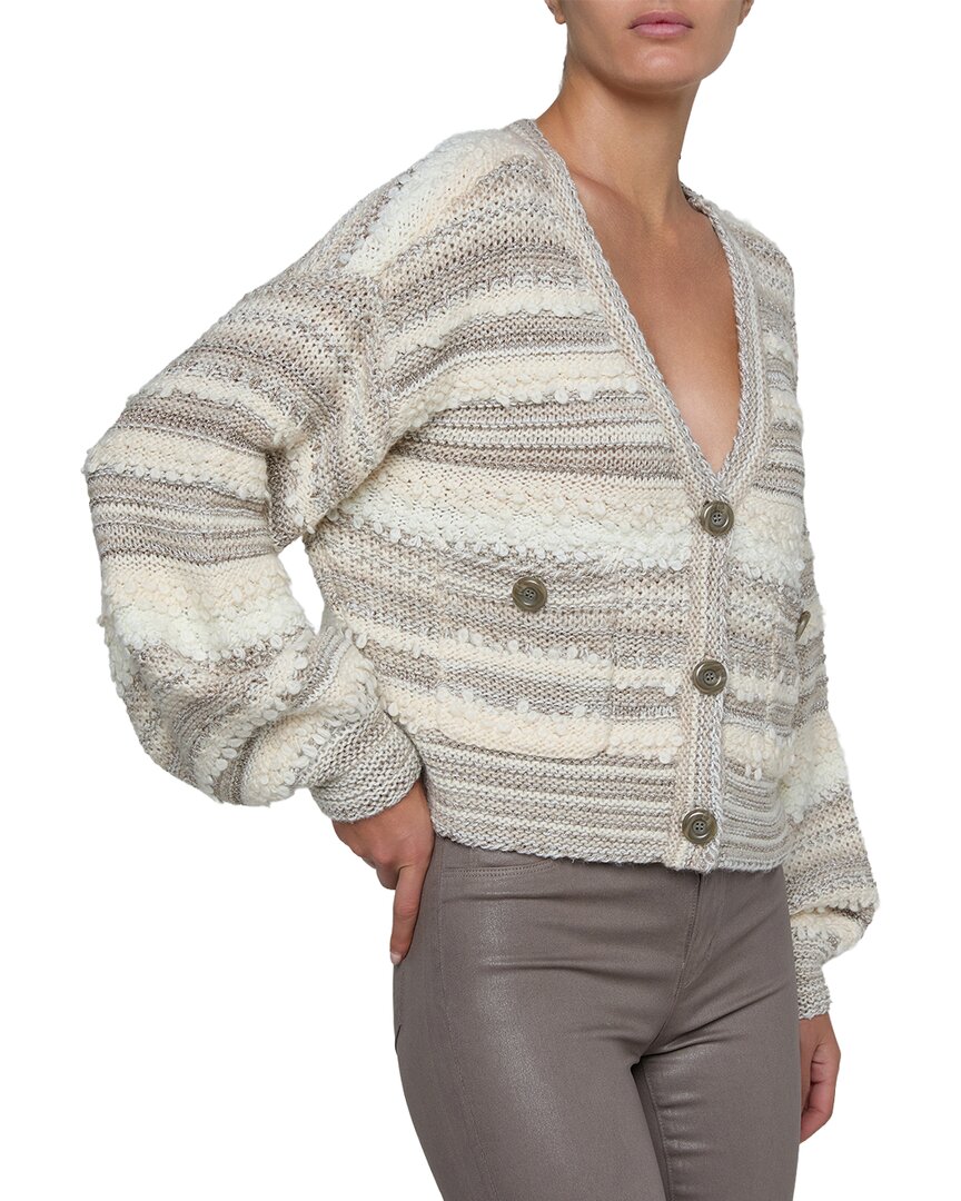 L’Agence Harriet Blouson Sleeve Wool-Blend Cardigan