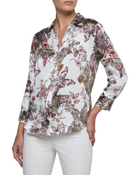 L’Agence Dani 3/4 Sleeve Silk Blouse