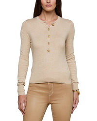 L’Agence Ronda Knit Henley Wool-Blend Pullover