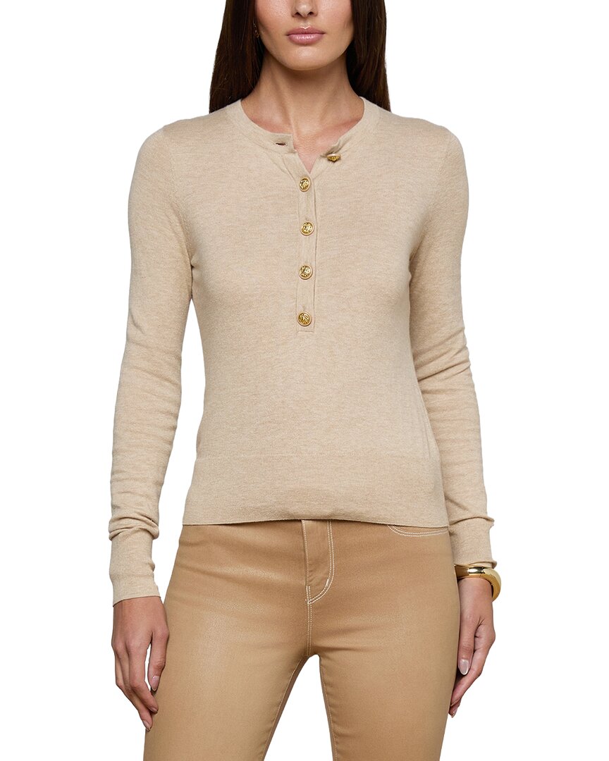 L’Agence Ronda Knit Henley Wool-Blend Pullover