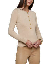 L’Agence Ronda Knit Henley Wool-Blend Pullover