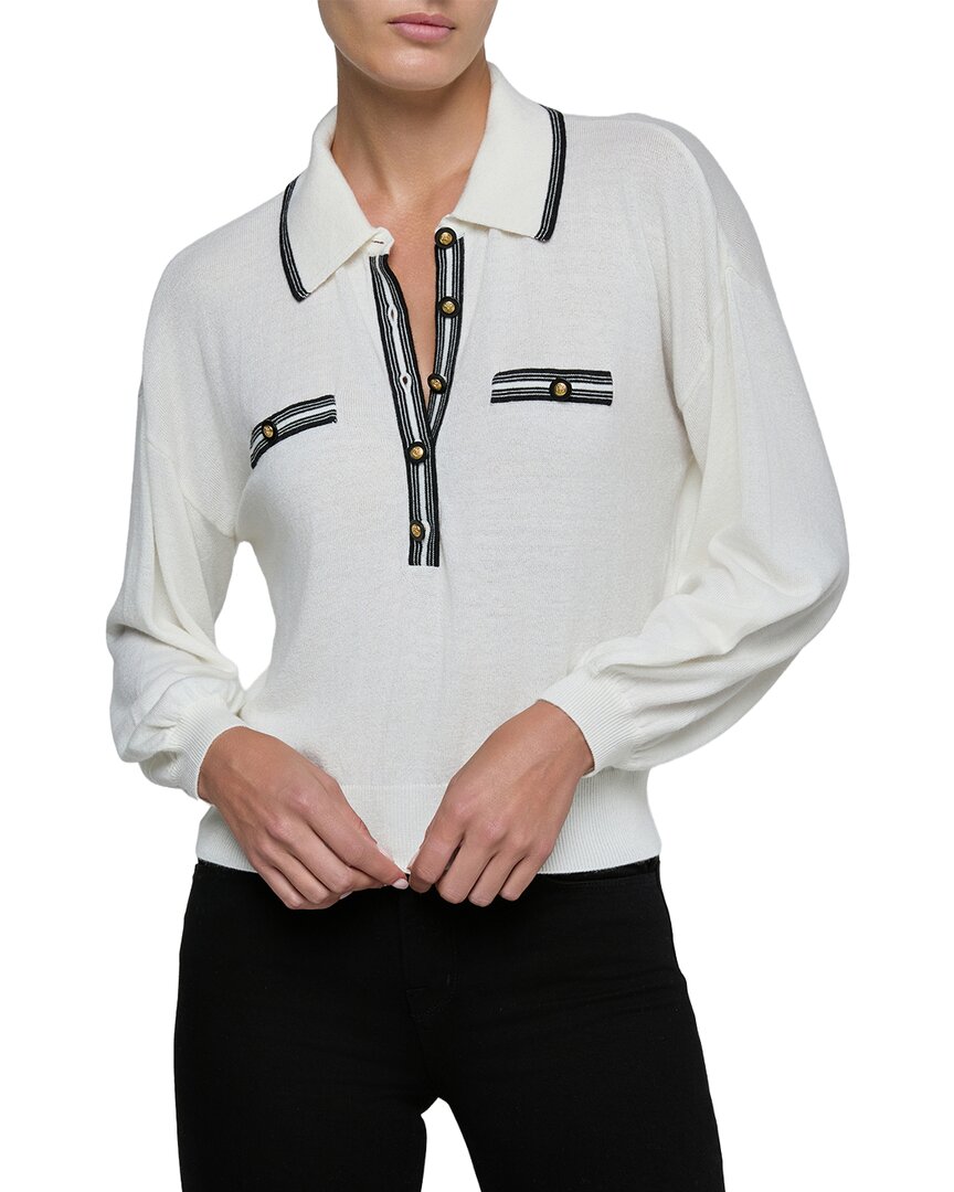 L’Agence Malaki 3/4 Sleeve Clard Wool-Blend Sweater