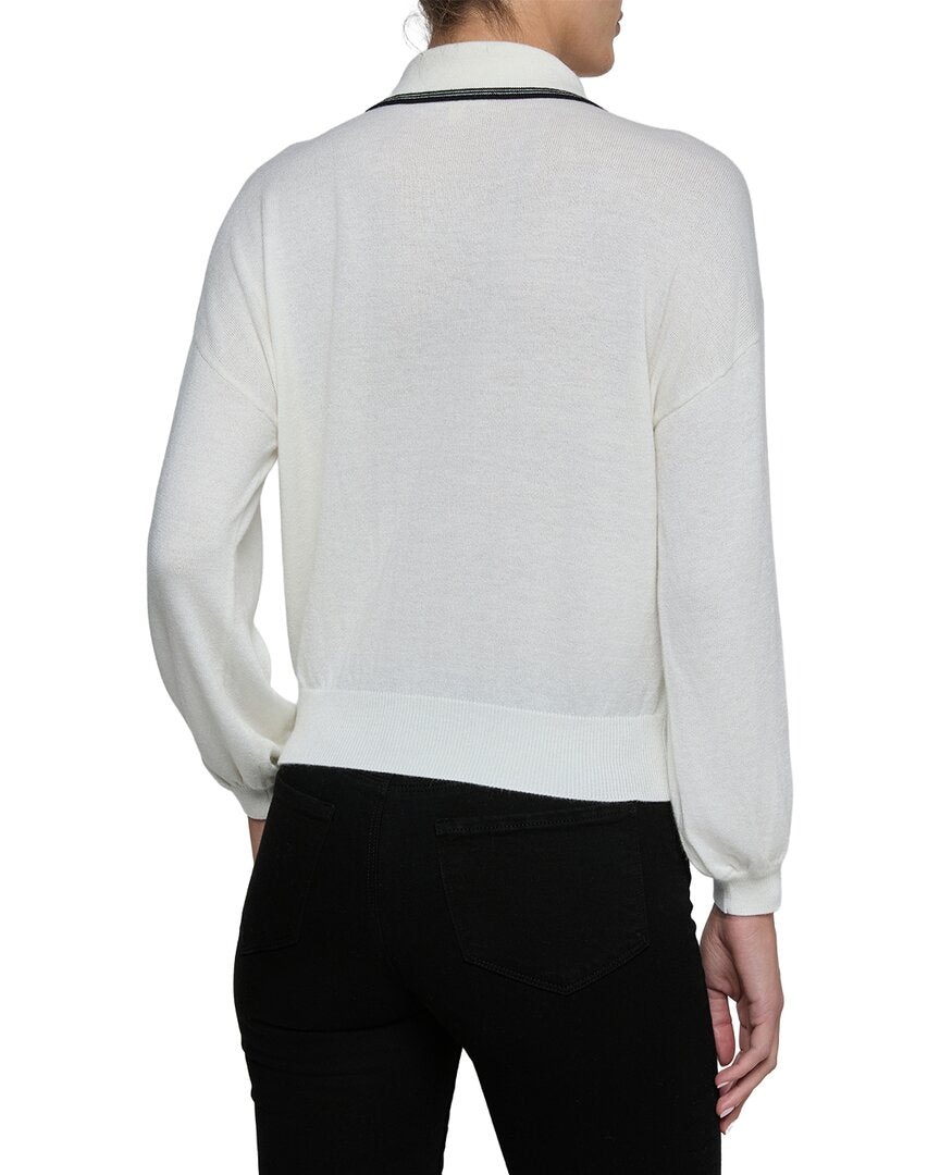 L’Agence Malaki 3/4 Sleeve Clard Wool-Blend Sweater