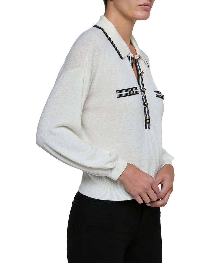 L’Agence Malaki 3/4 Sleeve Clard Wool-Blend Sweater