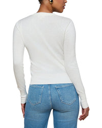 L’Agence Ronda Knit Henley Silk-Blend Pullover