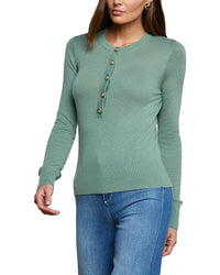 L’Agence Ronda Knit Henley Wool-Blend Pullover