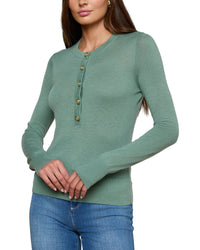 L’Agence Ronda Knit Henley Wool-Blend Pullover