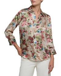 L’Agence Dani 3/4 Sleeve Silk Blouse