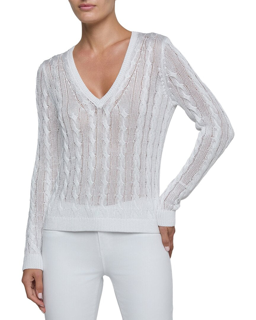L’Agence Preston Cable V Neck Pullover