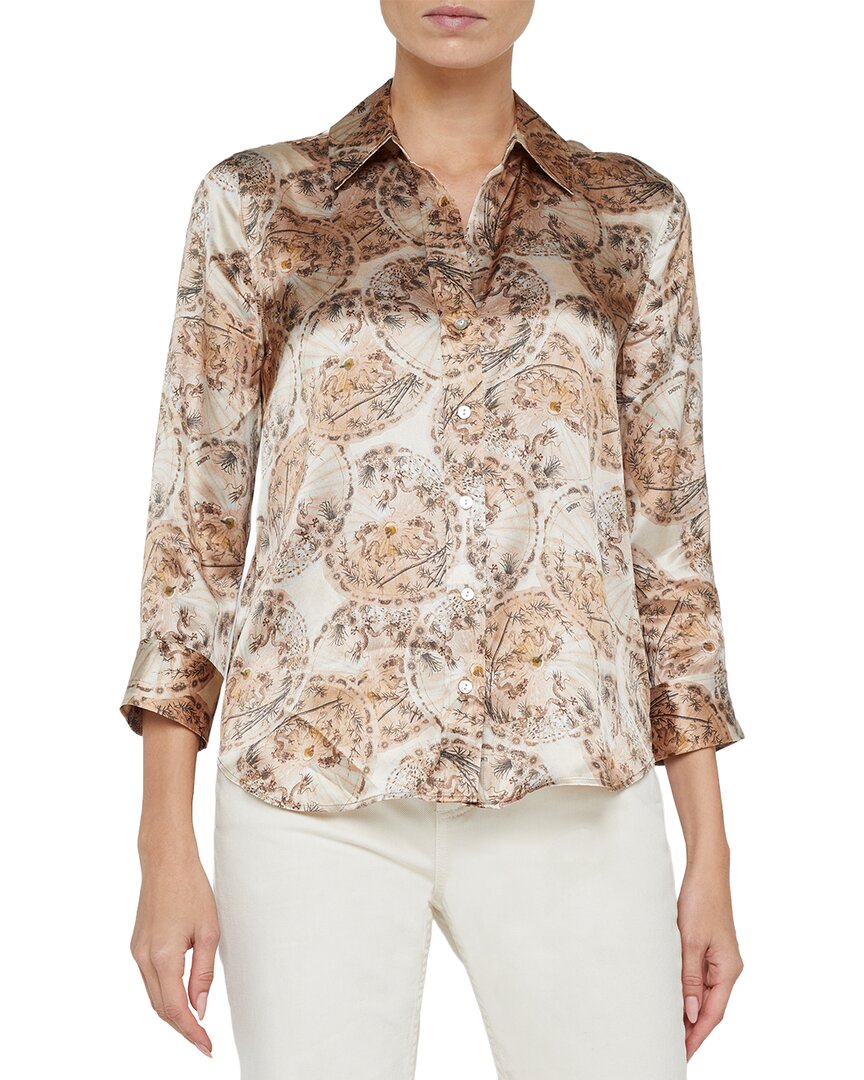 L’Agence Dani 3/4 Sleeve Silk Blouse