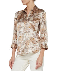 L’Agence Dani 3/4 Sleeve Silk Blouse