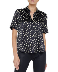 L’Agence Ellah Short Sleeve Silk Blouse