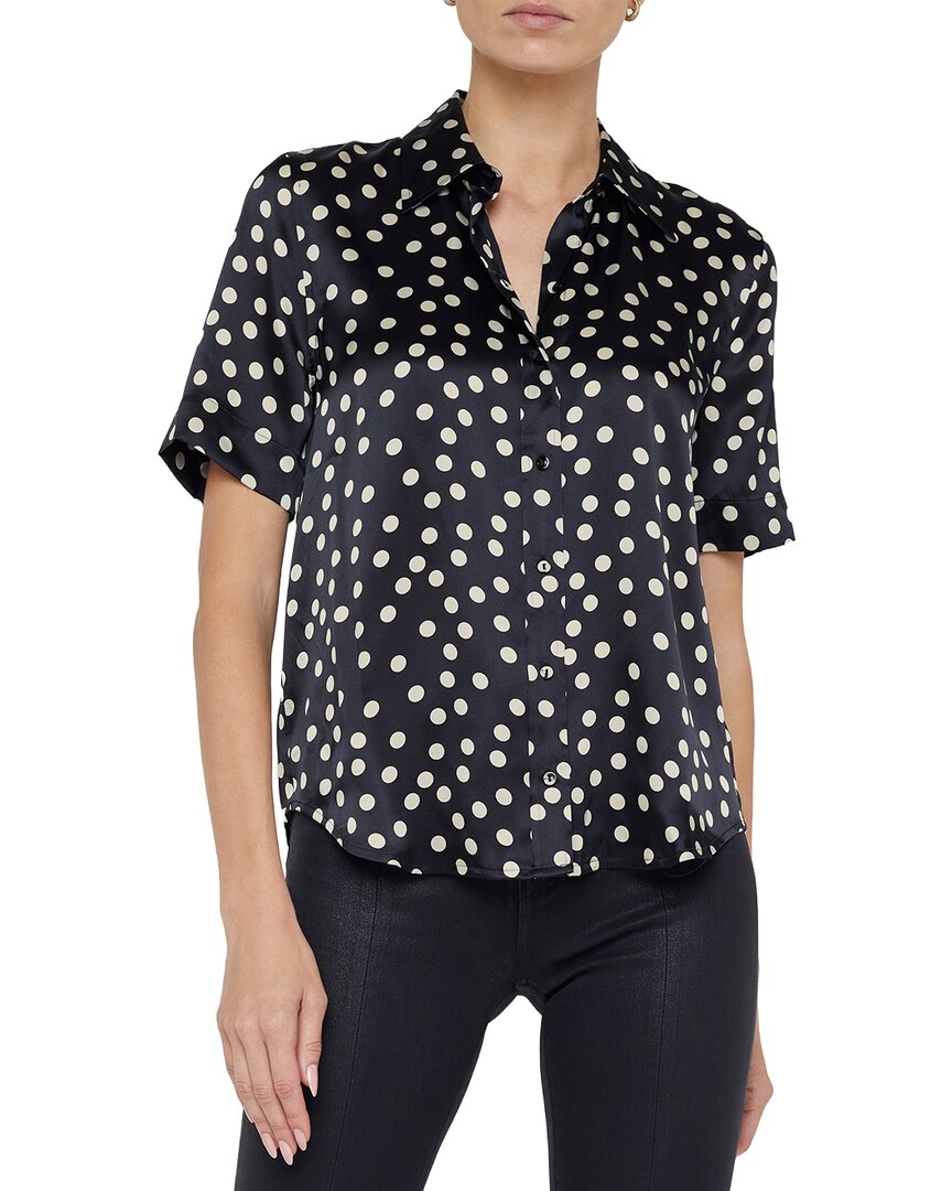 L’Agence Ellah Short Sleeve Silk Blouse