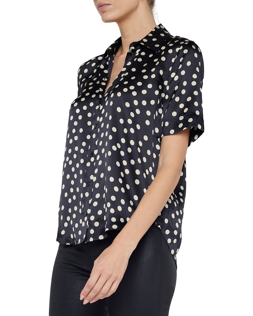 L’Agence Ellah Short Sleeve Silk Blouse