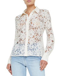 L’Agence Maia Lace Button-Down Bls