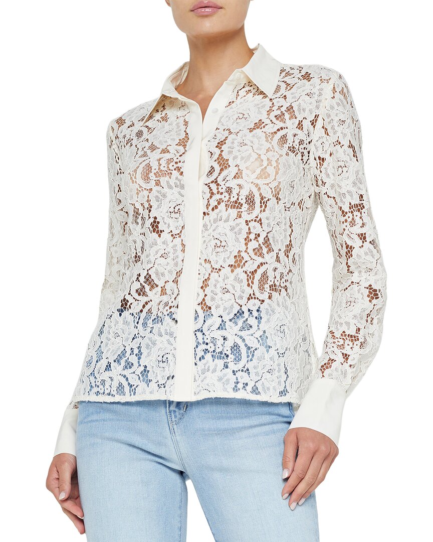 L’Agence Maia Lace Button-Down Bls