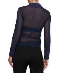 L’Agence Isola Mesh Button Up Top