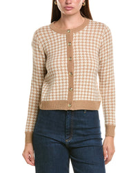 Bruno Magli Houndstooth Wool & Cashmere-Blend Cardigan