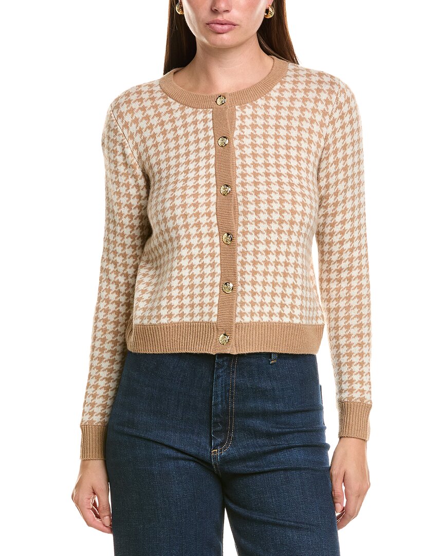 Bruno Magli Houndstooth Wool & Cashmere-Blend Cardigan