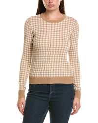 Bruno Magli Houndstooth Crewneck Wool & Cashmere-Blend Sweater
