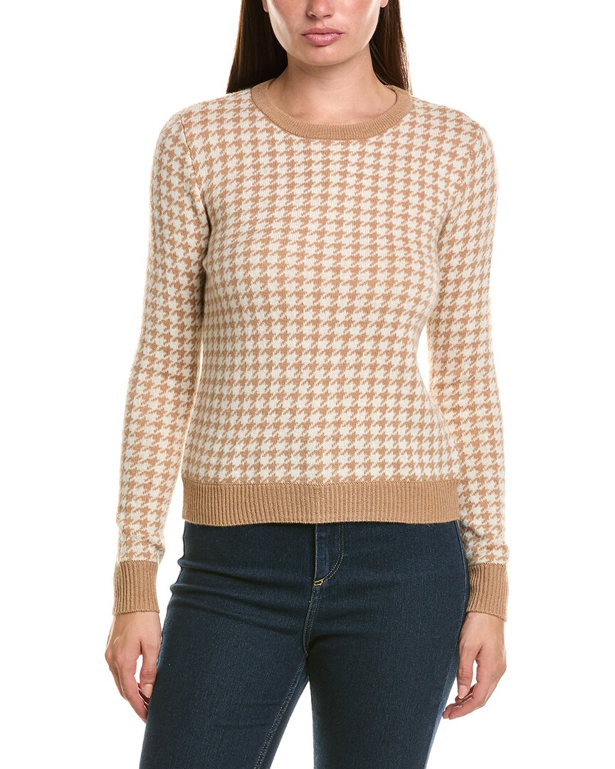 Bruno Magli Houndstooth Crewneck Wool & Cashmere-Blend Sweater