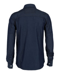 Ferragamo Mens Denim Zipper Shirt
