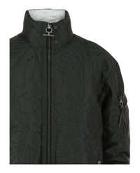 Ferragamo Mens Abstract Print Quilted Jacket