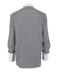 Ferragamo Mens Striped Long Sleeve Dress Shirt